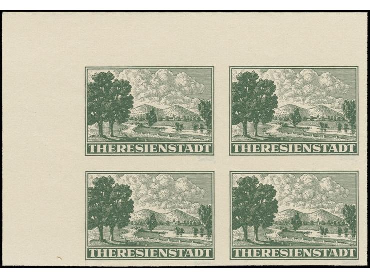 Zulassungsmarke ungezähnt im 4er-Block aus der linken oberen Bogenecke, postfrisch, sign. Gilbert