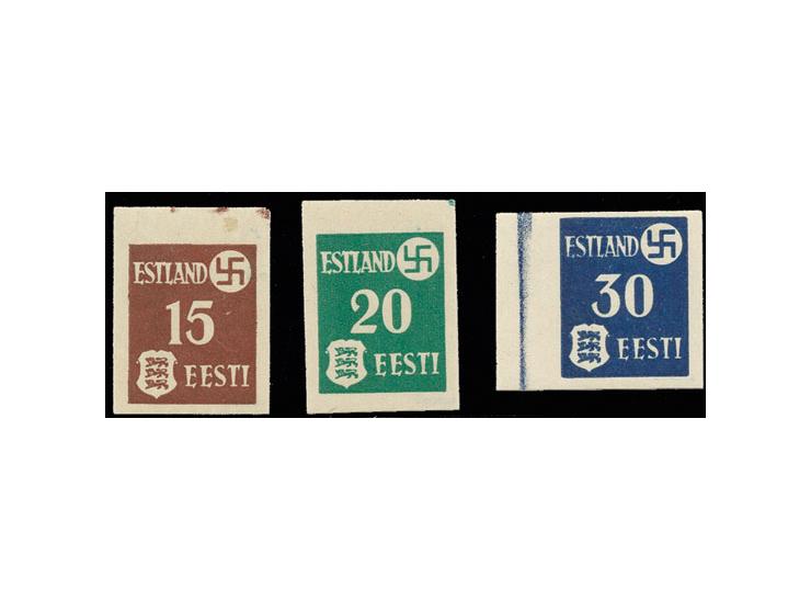 1941, 10-15 K. ungezähnt, kpl., postfrisch, Pracht, sign. Krischke