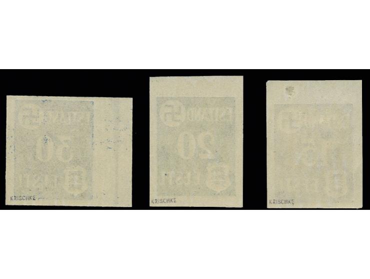 1941, 10-15 K. ungezähnt, kpl., postfrisch, Pracht, sign. Krischke