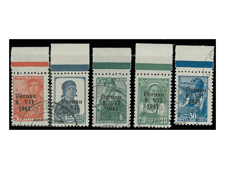 1941, TypeI: 5-30 K. je mit Oberrand, gestempelt, Pracht, sign. Krischke