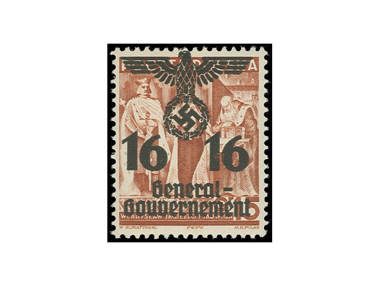 1940, 16 auf 15 Gr. mit mattem schwarzem Aufdruck, postfrisch, sign. Sieger mit Garantieschein, Michel ohne Preis (Fischer Nr