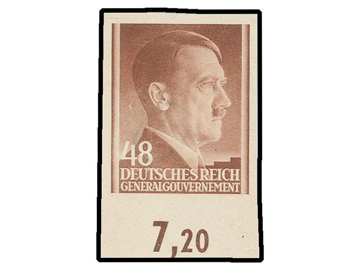 48 Gr. ungezähntes Unterrandstück, postfrisch, kleine Knitter, sonst in einwandfreier Erhaltung