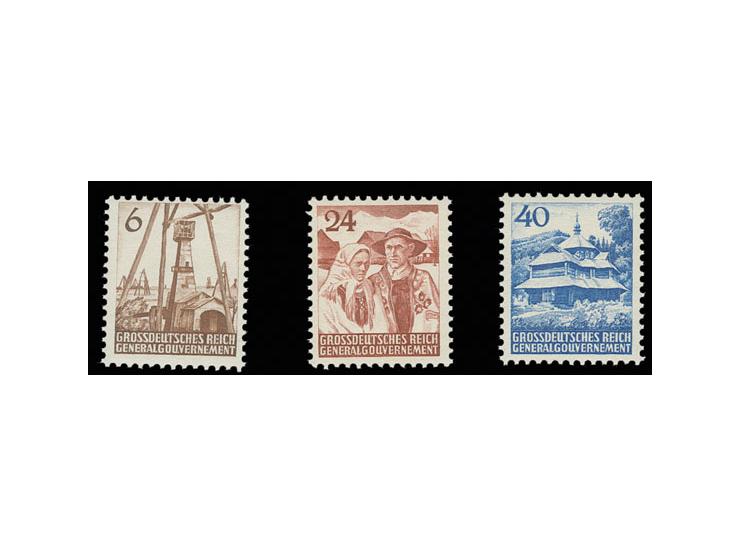 1944, unverausgabte 6-40 Gr. kpl., postfrisch, Kabinett