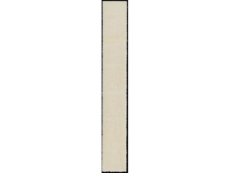 1941, 2 P. rot im senkrechten Unterrand-6er-Streifen, zwischen der 1 und 2 Marke waagerecht ungezähnt, postfrisch, Pracht