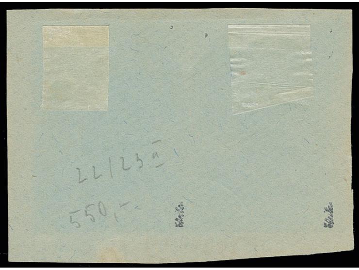 Kasachische SSR 30 K. und Karelo-Finnische SSR 30 K. im waagerechten Zusammendruckpaar, Felder 3 und 4, mit Stempel "TELSIAI 