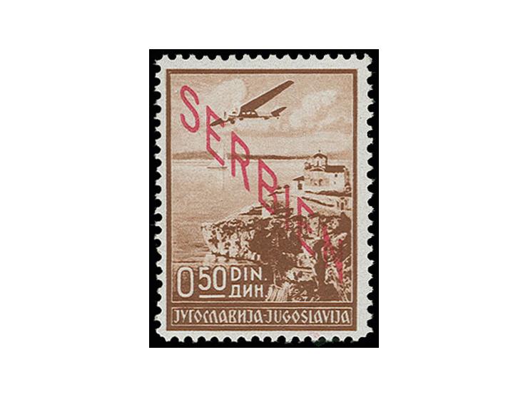 Flugpost 0.50 D. ohne Netzüberdruck, postfrisch, Kabinett, selten, Fotoattest Krischke BPP