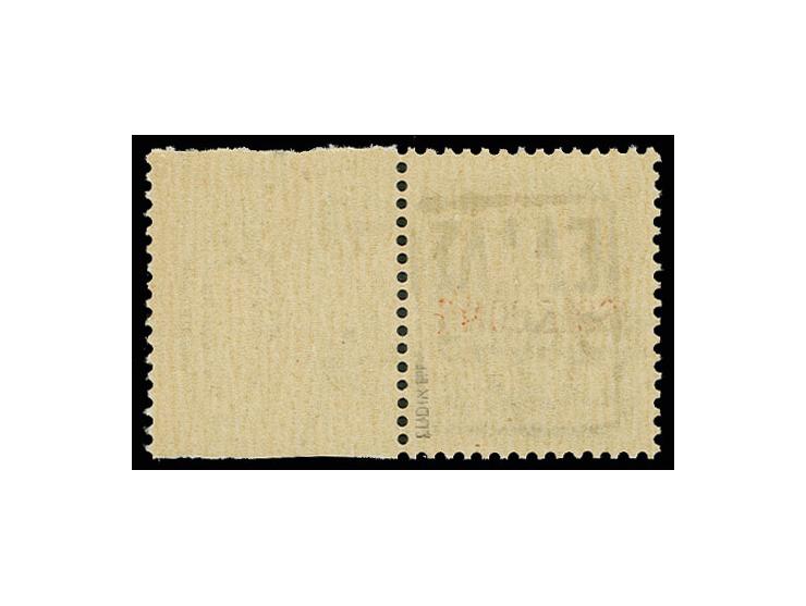 50 C. dunkelbraun mit unüberdrucktem Leerfeld rechts, postfrisch, Kabinett, sehr selten, sign. Ludin BPP