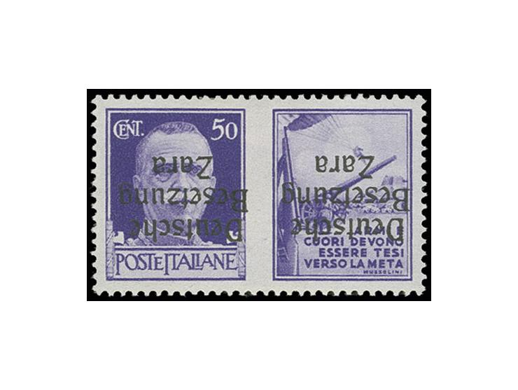 50 C. hellviolett "Artillerie" mit kopfstehendem Aufdruck, sauber ungebraucht, Kabinett, sehr selten, sign. und Fotoattest Lu