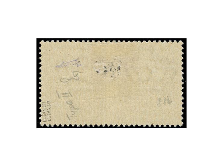 50 C. hellviolett "Artillerie" mit kopfstehendem Aufdruck, sauber ungebraucht, Kabinett, sehr selten, sign. und Fotoattest Lu