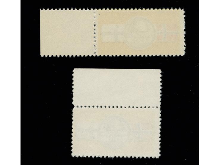 NORSKE LEGION: 1943, mehrfarbige Vignette, 2 Stück postfrisch und gestempelt, jeweils mit Rändern, Kabinett