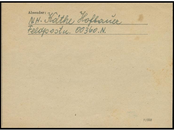 Niederlande, 1944, Feldpost-Faltbrief einer Nachrichtenhelferin mit handschriftlicher Fp-Nr. 00360N. (= Feldpostnachr. Kdtr. 