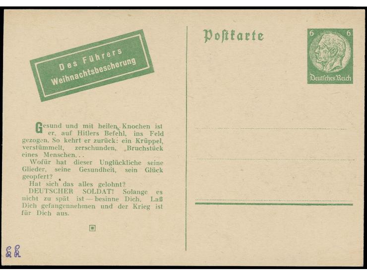 Propagandakarte "Die Heimkehr" und eingedrucktes Wertzeichen 6 Pfg. Hindenburg, ungebraucht, sign. und Echtheitsbestätigung D