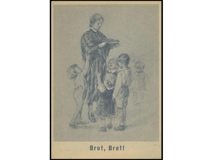 Propagandakarte "Brot, Brot" und eingedrucktes Wertzeichen 6 Pfg. Hindenburg, ungebraucht, sign. und Echtheitsbestätigung Dr.