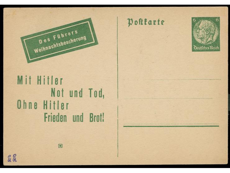 Propagandakarte "Brot, Brot" und eingedrucktes Wertzeichen 6 Pfg. Hindenburg, ungebraucht, sign. und Echtheitsbestätigung Dr.