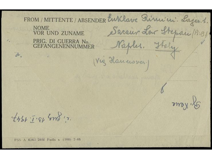 1947, "Ukrainien DP Camp Post" als schwarzer L2 auf Vordruckbrief nach Ellwangen, links Rostspuren, sonst in guter Erhaltung