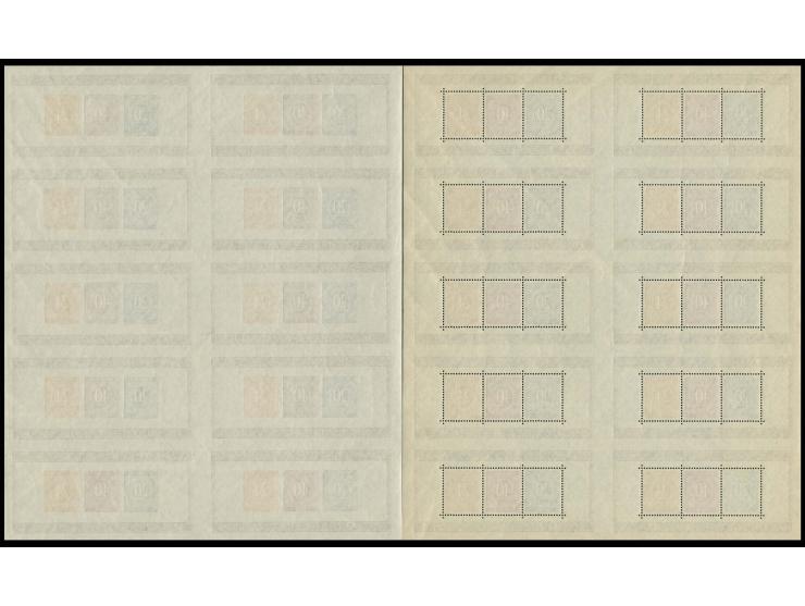 Berliner Blockpaar, jeweils im kompletten Kleinbogen zu 5x2 Blocks, postfrisch, einige kleine Knitter, minimale Haftstellen s