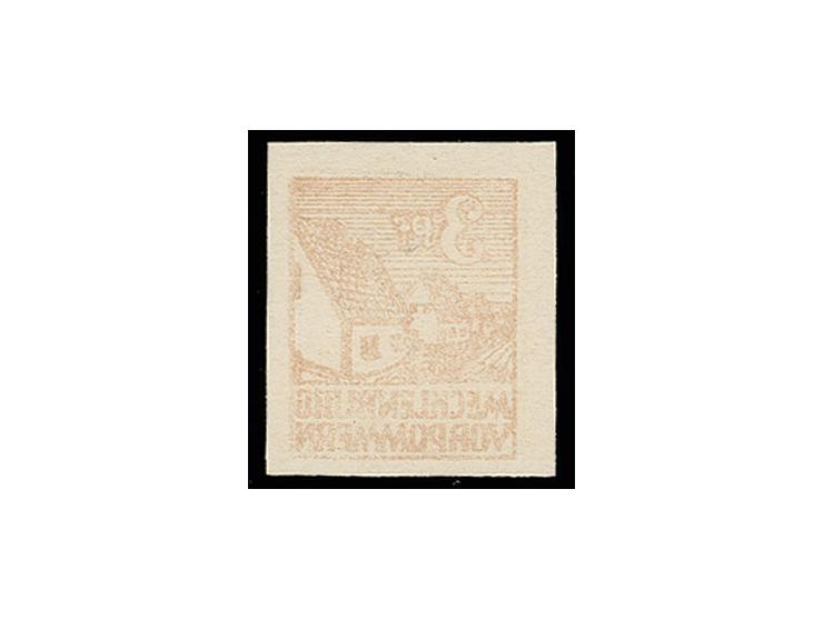 1946, Abschiedsserie 3 Pfg. dunkelgelbbraun, Probedruck auf Kartonpapier, ohne Gummi
