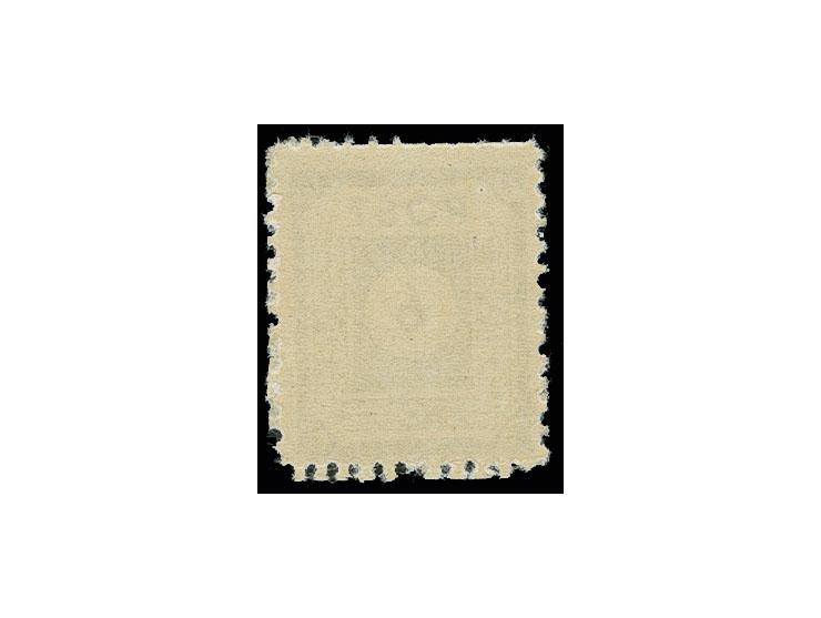  6 Pfg. schwarzgelbgrün mit amtlichem Liniendurchstich und zusätzlich nachträglicher Linienzähnung 11½ des Postamtes Coswig, 