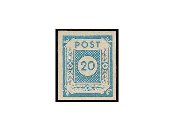 Ziffer 20 Pfg. hellkobalt, postfrisch, tadellos, unsigniert, Fotoattest Ströh BPP