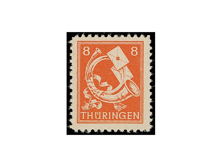 mit Spargummi: 8 Pfg. rotorange, Papier z1, postfrisch, tadellos, ohne Signatur, Fotoattest Dr. Jasch BPP (Mi. 3.000,-)