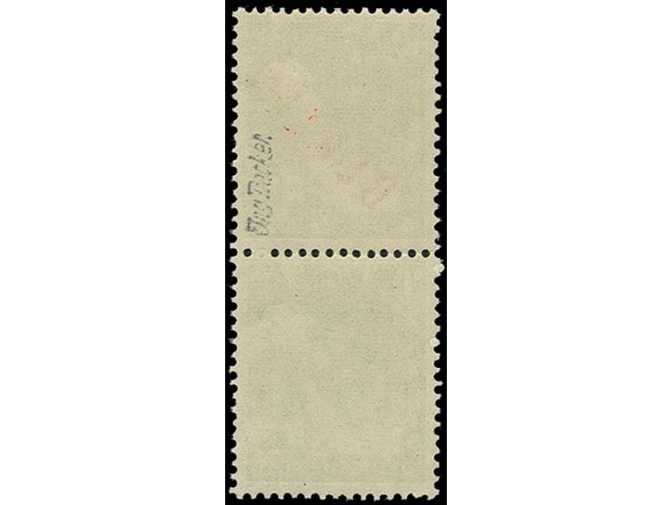 1949, Rotaufdruck 10 Pfg. im senkrechten Paar, untere Marke ohne Aufdruck, postfrisch, sign. Ing. Becker und Fotoattest H.D. 