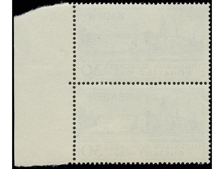 Konstanz 30 Pfg., II. Auflage, senkrechtes Paar vom rechten Bogenrand, postfrisch, eine Marke leichte Knitterspur