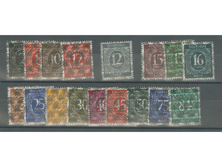 mit Netzaufdruck: 2-84 Pfg. mit doppeltem Aufdruck, postfrisch, sign. Dub, Fotoattest Schlegel BPP