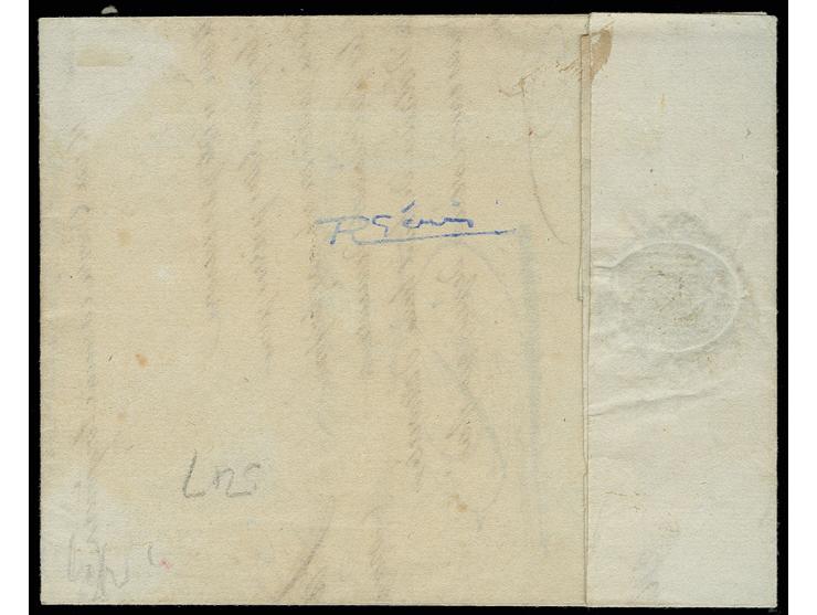 1813, "100 / HOMBOURG", klarer roter L2 (Feuser-Nr. 1546-3) auf Faltbrief nach Sierck