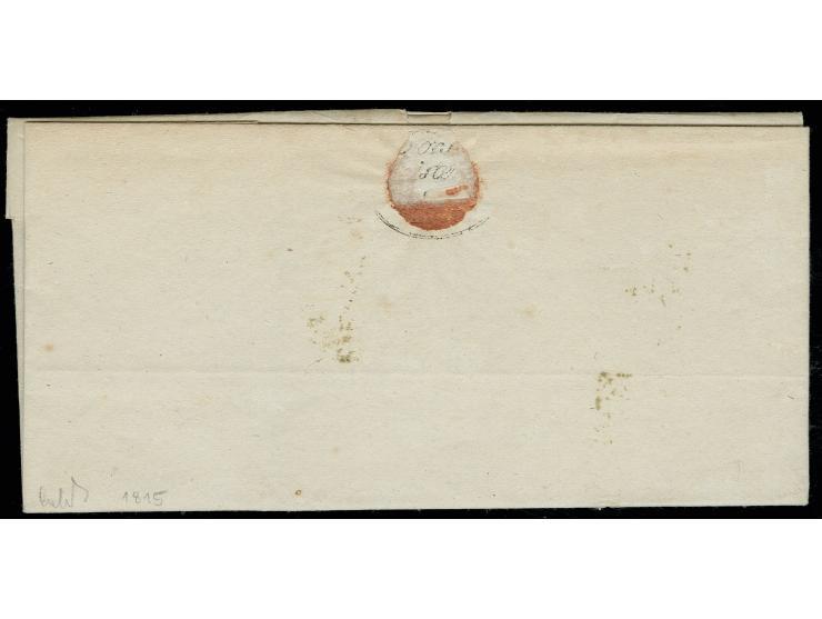 1815, "NEUSTADT", grüner L1 (aptierter Feuser-Nr. 2459-5) klar auf kpl. Faltbrief nach Kreuznach