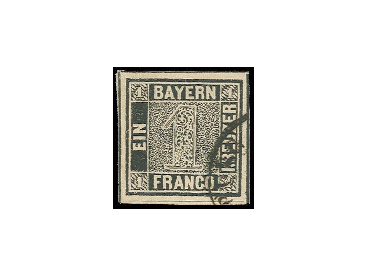 1 Kr. schwarz, sauber gestempelt, Sperati-Fälschung Type B, gute Erhaltung, mit Bleistiftsignatur