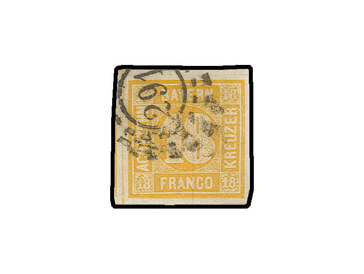 18 Kr. gelblichorange, allseits breit- bis überrandig mit oMR "291" LUDWIGSHAFEN, Kabinett, sign. Georg Bühler