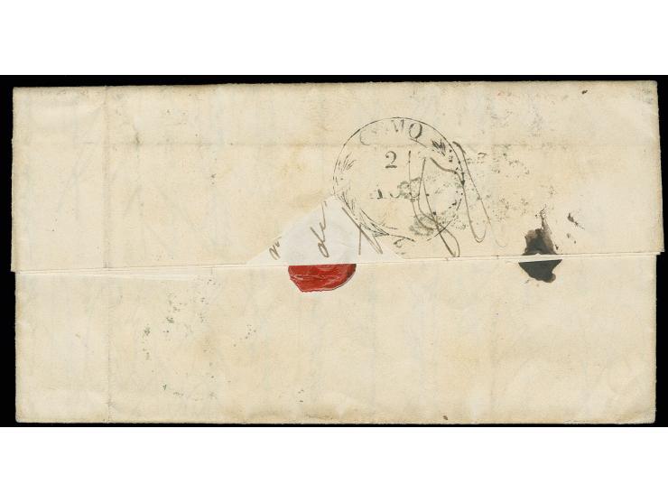 DIVERSES: 1840, "Franco Aschaffenburg" in rot auf kpl. Brief von Rotterdam nach Como in der Lombardei mit nebengesetztem "Fra