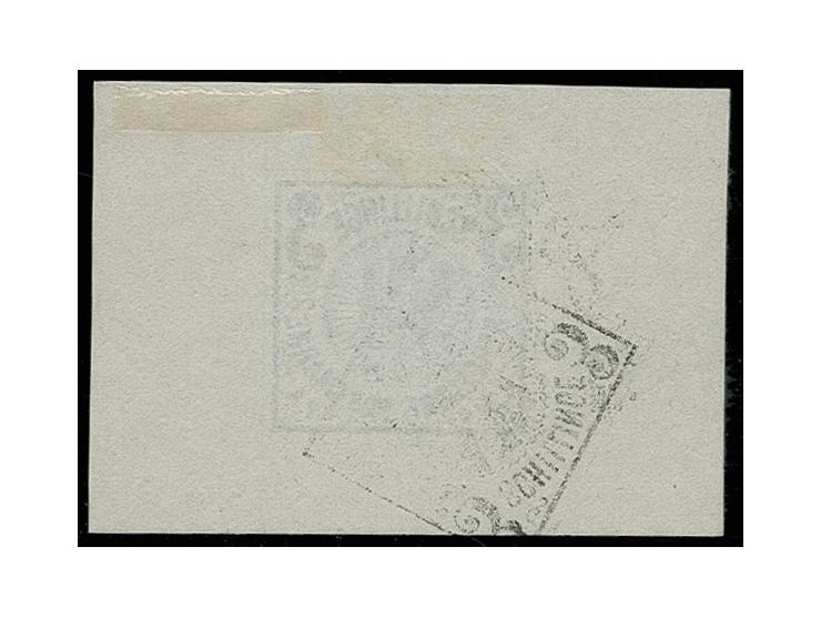 Essay 3 Sch. schwarz auf weißem Papier als Einzelabdruck im kleinen Blockformat; sehr selten, nur 3 Stücke registriert, Fotoa