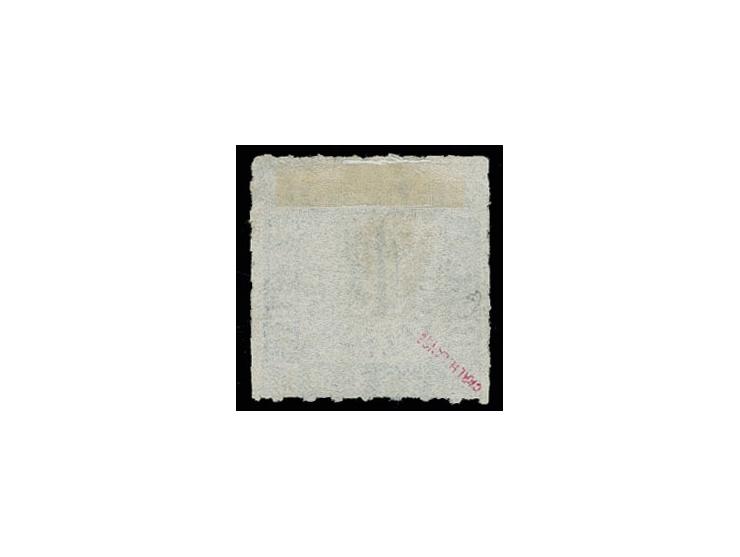 1¼ Sch. blau, farbfrisch und gut durchstochen mit zentrisch aufgesetztem DKr. "GEESTHACHT 1/9", rückseitig ausgebessert; in G