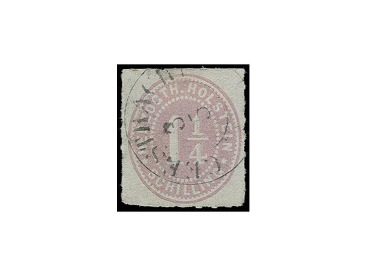1¼ Sch. hellpurpur mit fast vollständigem DKr. "GEESTHACHT 3 5", Kabinett, sehr selten, sign. Georg Bühler und Fotoattest Dr.