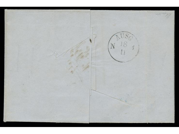 2 Sgr. blau, sehr schön farbfrisch und breit gerandet mit sauber auf- sowie zusätzlich nebengesetztem Halbkreisstempel "BRAUN