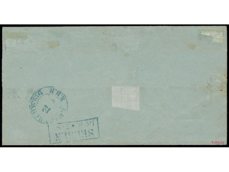 1/10 Th., Netzwerk orange, voll- bis meist breitrandig mit L1 "ZEVEN" und übergehend nebengesetztem blauem DKr. "ZEVEN 11/6" 