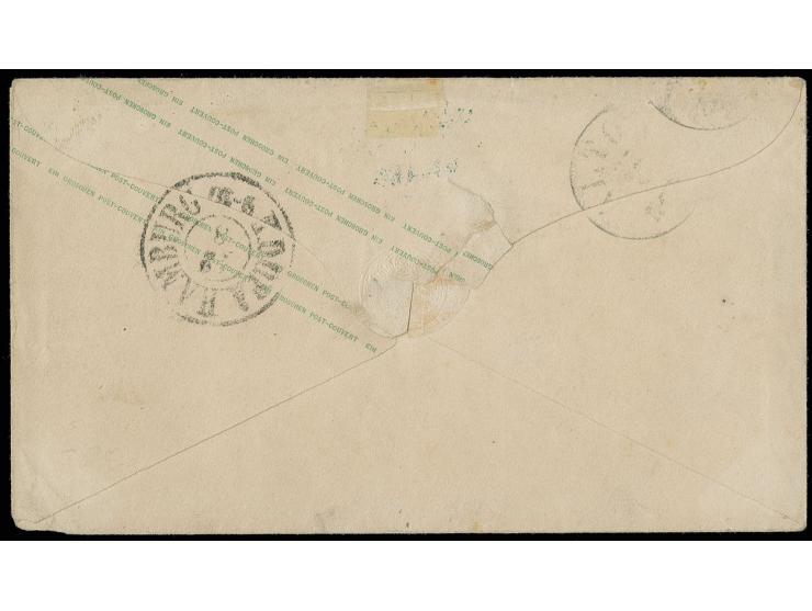 2 Gr. blau, allseits breitrandig, oben mit längerem Vortrennschnitt, jedoch das Markenbild nicht berührend, mit Ra2 "WUNSTORF
