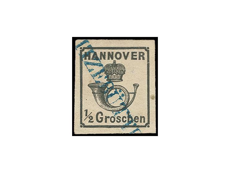 ½ Gr. schwarz mit blauem L1 "RITZEBÜTTEL", Sperati-Fälschung, gute Erhaltung, mit Bleistiftsignatur