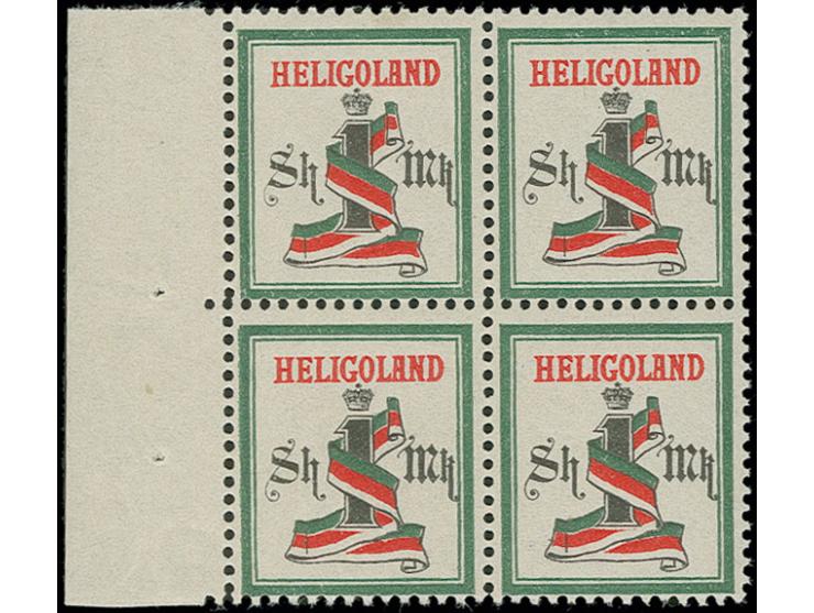 1 Sch., nicht mehr ausgegebene Auflage, 4er-Block vom linken Bogenrand, postfrisch, Pracht, sign. HK