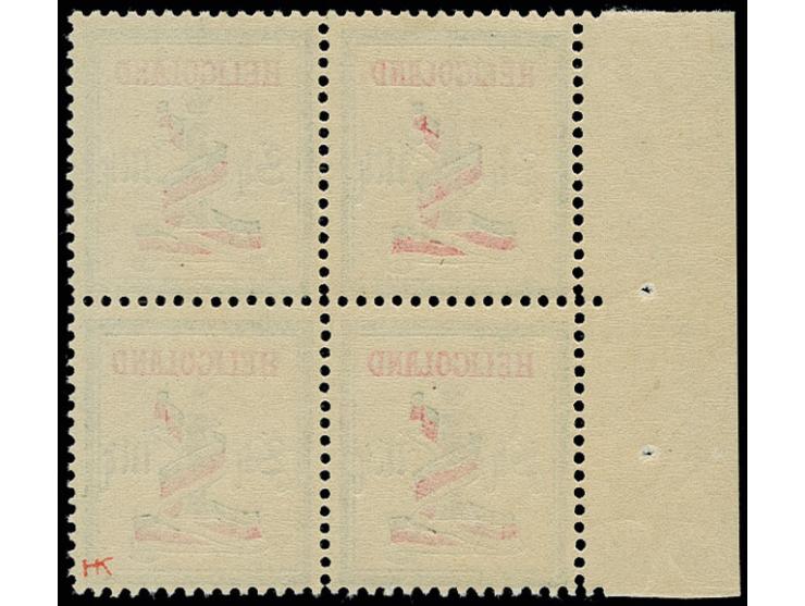 1 Sch., nicht mehr ausgegebene Auflage, 4er-Block vom linken Bogenrand, postfrisch, Pracht, sign. HK