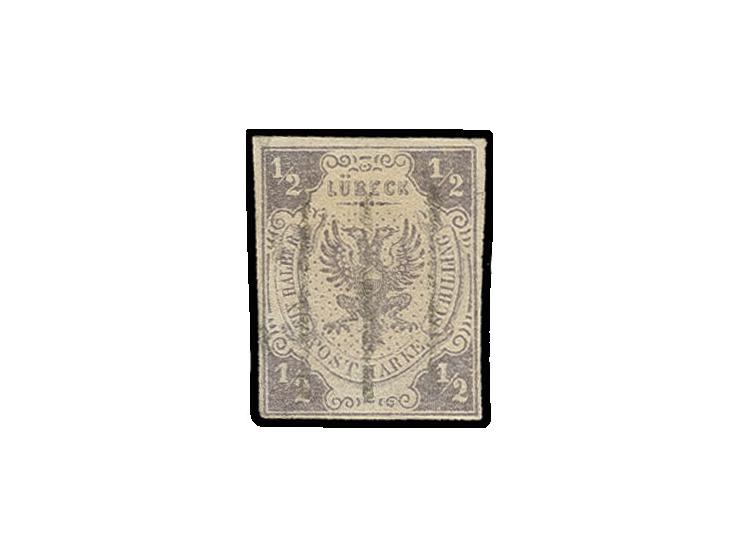 1862, Wappenausgabe ohne Wz. ½ Sch. lila, sehr schön farbfrisch und voll- bis meist breitrandig mit leicht aufgesetztem Stric