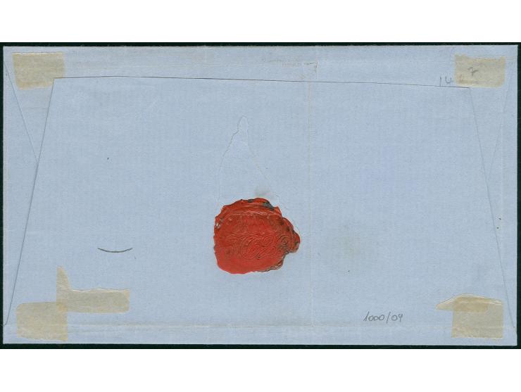 2 Sch. dunkelmagenta mit Plattenfehler "Ecke links unten abgeschrägt", farbfrisch und gut durchstochen, mit L2 "MALCHOW 12 5"