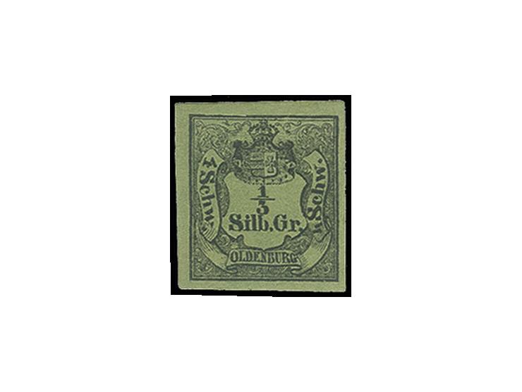 1852, ⅓ Sgr. auf grün, sauber ungebraucht, Sperati-Fälschung, gute Erhaltung, mit Bleistiftsignatur