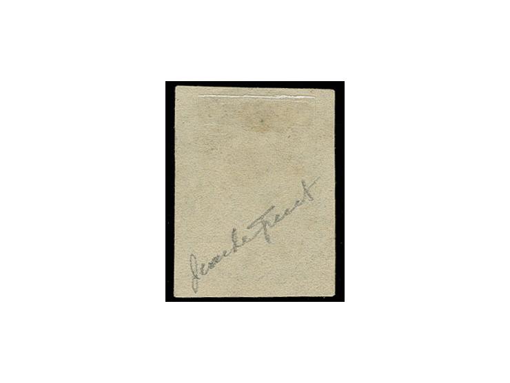 1/3 Gr. blaugrün, mit sauberem DKr. "OLDENBURG 26 7", Sperati-Fälschung, gute Erhaltung, mit Bleistiftsignatur