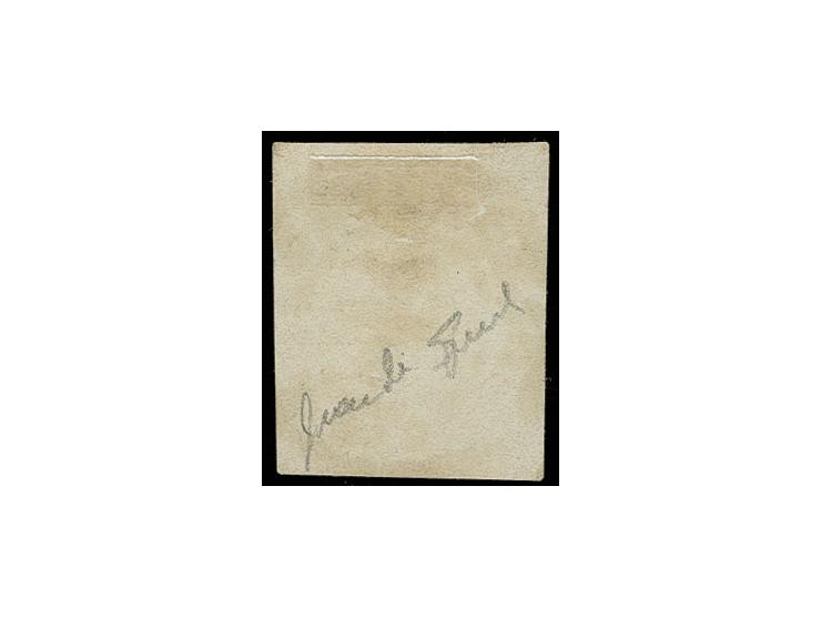 3 Gr. graugelb mit sauberem DKr. "OLDENBURG 7/8", Sperati-Fälschung, gute Erhaltung, mit Bleistiftsignatur