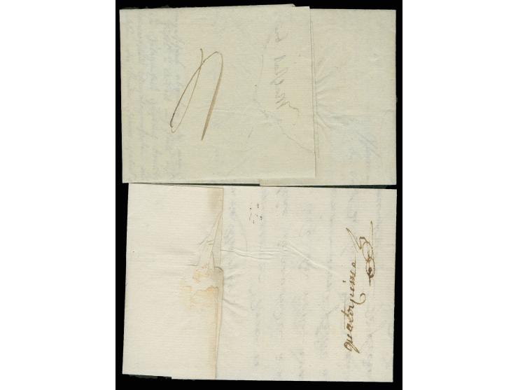 1799, "101 / SARREBRUCK" klarer L2 (Feuser-Nr. 3062-4) auf kpl. Faltbrief nach Nancy, dazu 1813, "P.101.P. / SARREBRUCK" klar