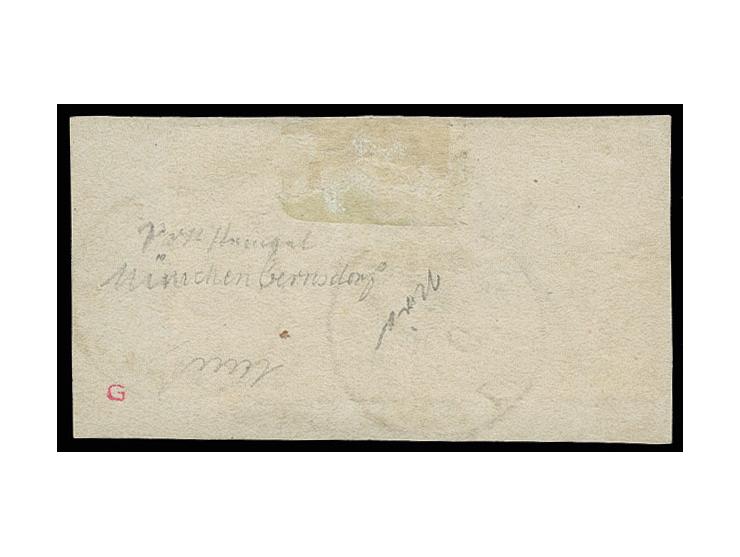 1865, 3 Pfg. dunkelpurpur, farbfrisch im waagerechtem Paar mit kleinem Taxis EKr. "Münchenbernsdorf" auf Briefstück, Kabinett