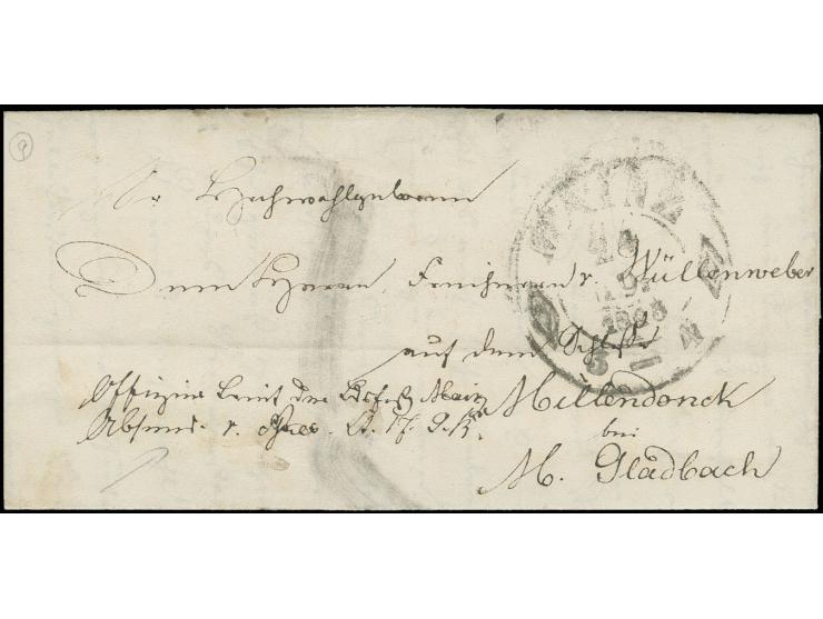 BUNDESFESTUNG MAINZ: 1843, kpl. Brief mit schwarzem DKr. "MAINZ 24 9 1843" und handschriftlichem Vermerk "Offizier Brief der 