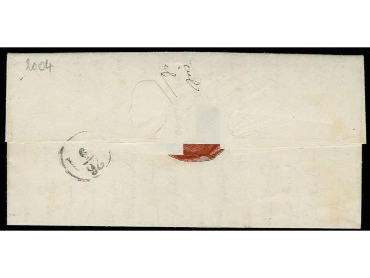 BUNDESFESTUNG MAINZ: 1843, kpl. Brief mit schwarzem DKr. "MAINZ 24 9 1843" und handschriftlichem Vermerk "Offizier Brief der 